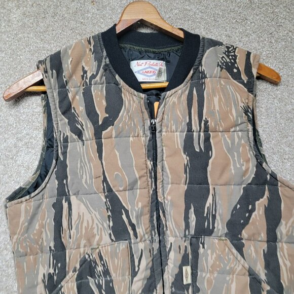 Vtg 70s Neet Insulated Camouflage Outdoors Camo Zip Hunting Vest USA Made L‎ - Picture 8 of 9